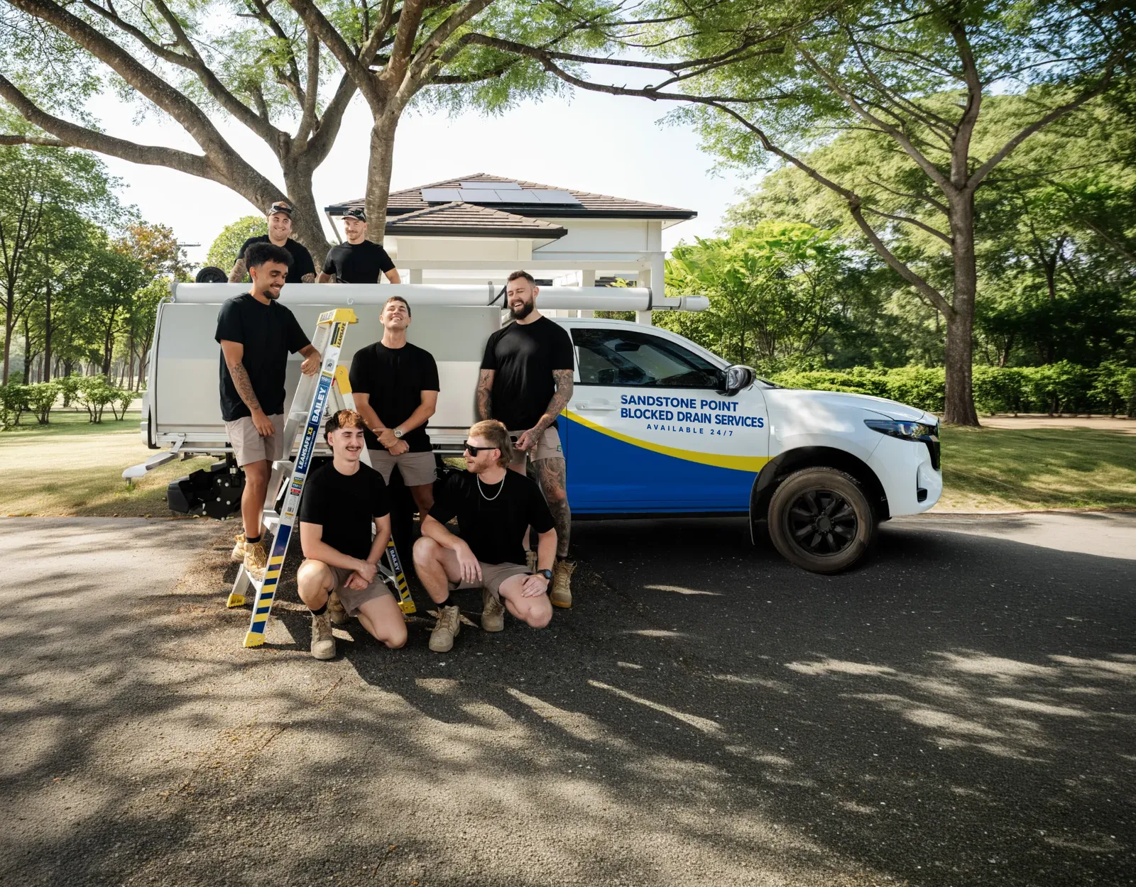 Sandstone Point Blocked Drain Services team and ute